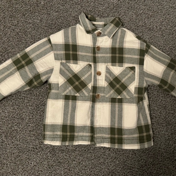 Fleece plaid over shirt for toddler boy - Picture 2 of 2